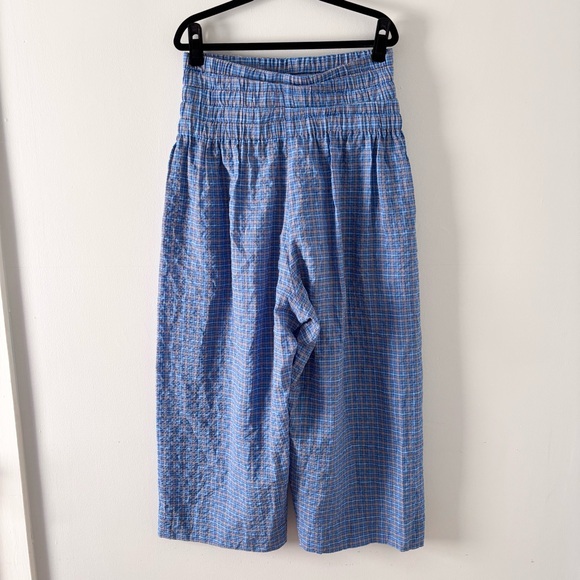 caron callahan - nora pant cropped relaxed fit wide leg elastic plaid printed - Picture 6 of 8